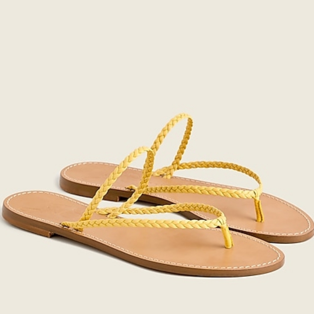 J.Crew braided leather strap sandals, 10, yellow